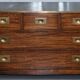 Reprodux Bevan Funnell chest of drawers with a leather top