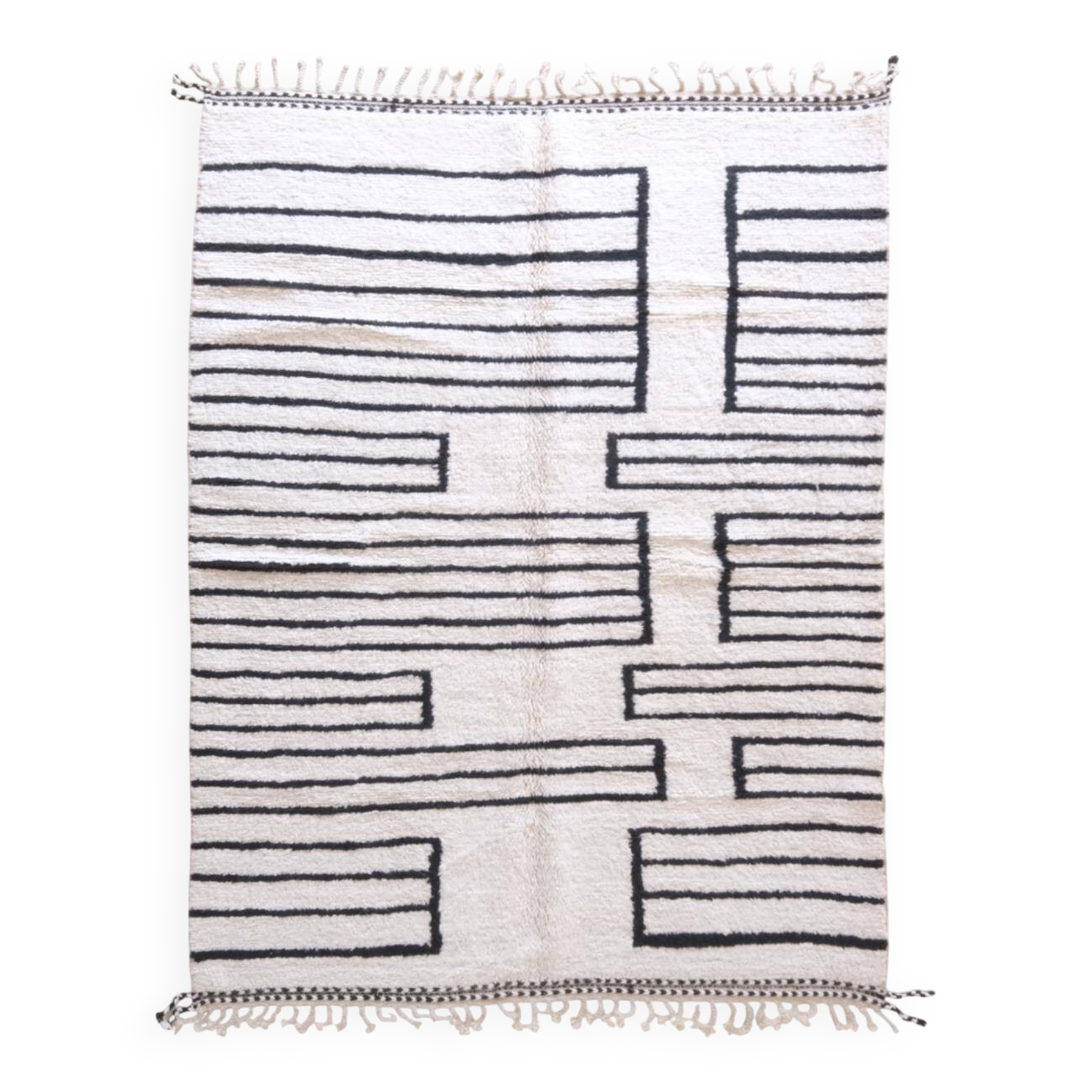 Contemporary Black and White Rug - 291 x 214 cm