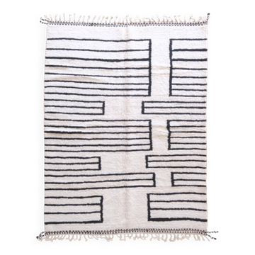 Contemporary Black and White Rug - 291 x 214 cm