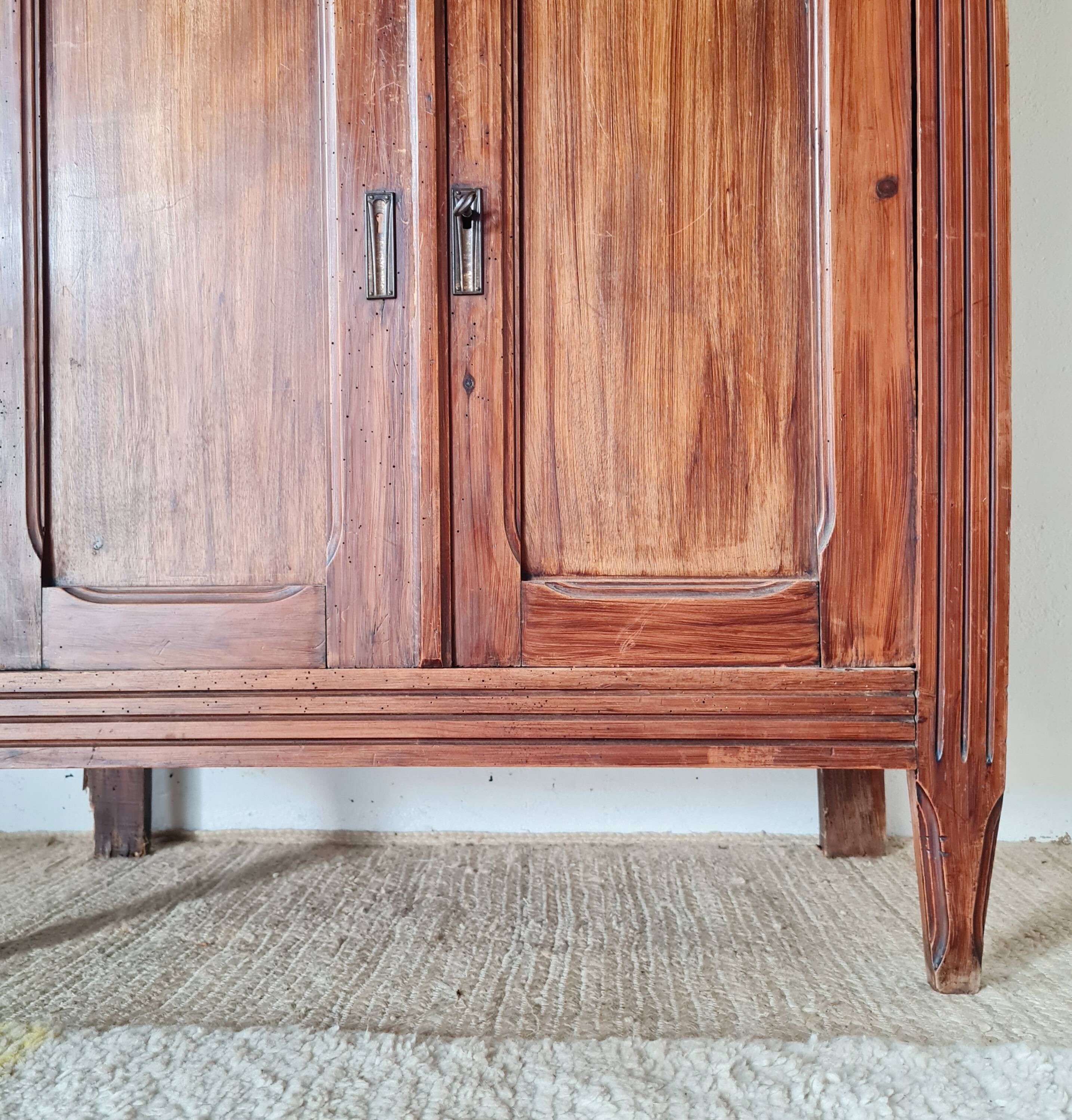 Buffet parisien bois ancien 2 portes panneautées