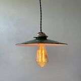Antique industrial conical enamelled pendant light 25 cm