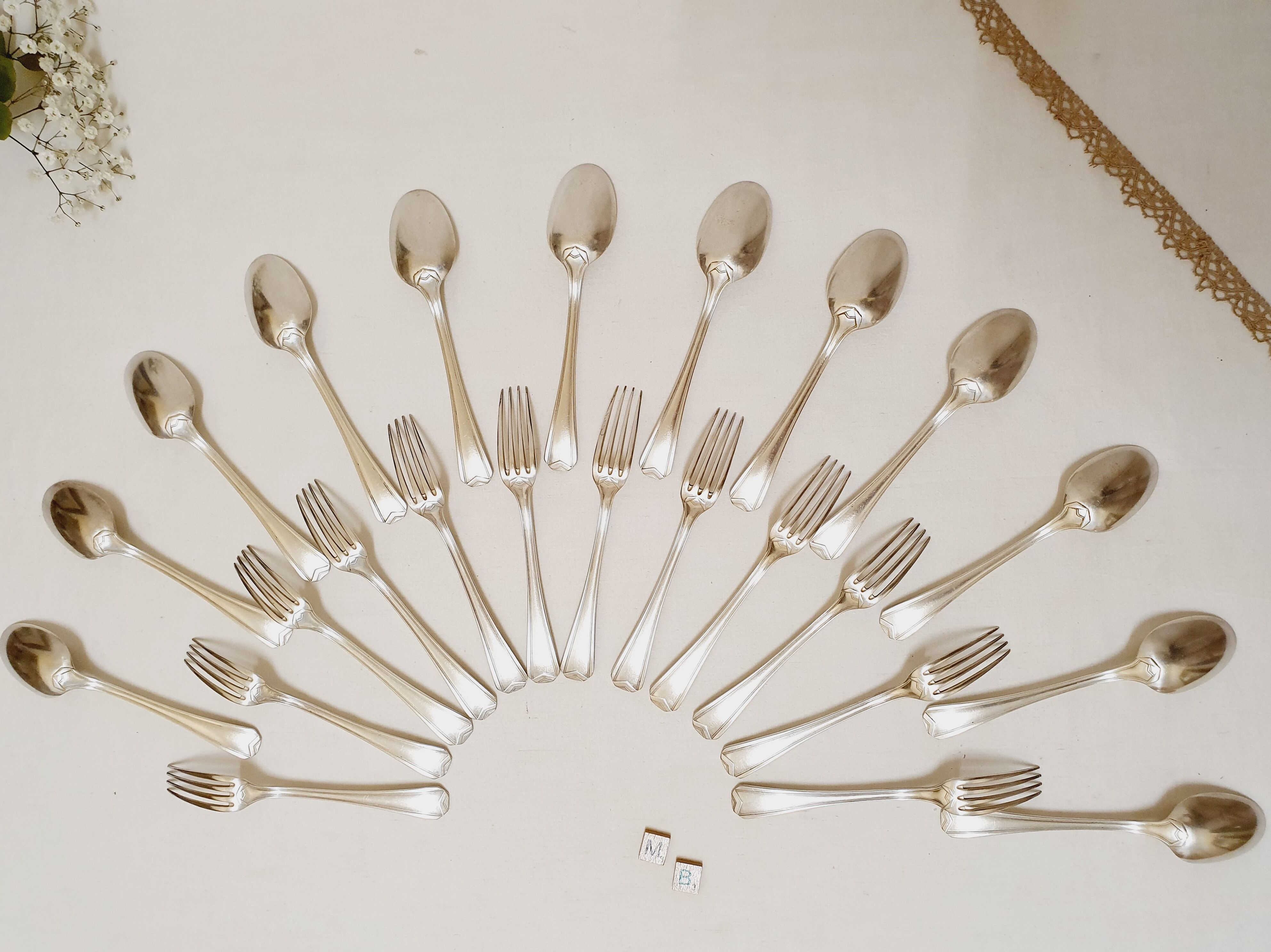 24 silver metal cutlery Christofle Art Deco