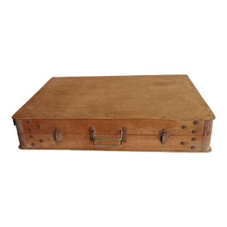 Paradox wooden picnic suitcase table 50s