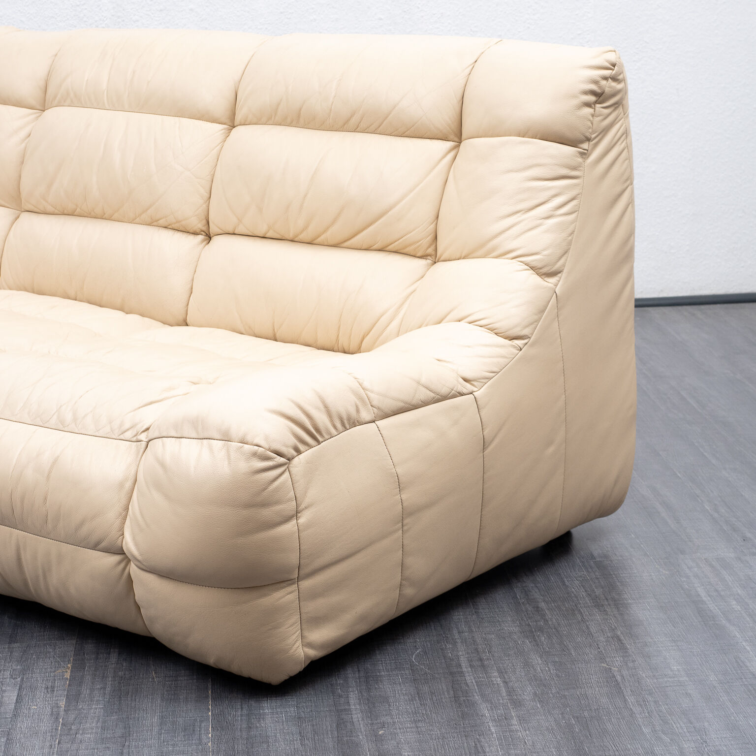 Two-seater sofa, vintage, leather, Musterring edition Germany
