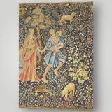 Vintage French Tapestry “La Dame” Artis Flora, Medievale , Musée du Louvre