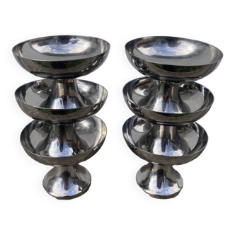 6 Italian stainless steel bowls