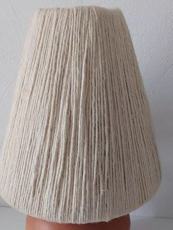 Lampe terre cuite abat jour jute blanche