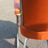 Vintage leatherette and chrome armchair