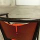 Table and 6 armchairs Baumann Diese, design Pagnon Pelhaître, Wenge color and red,