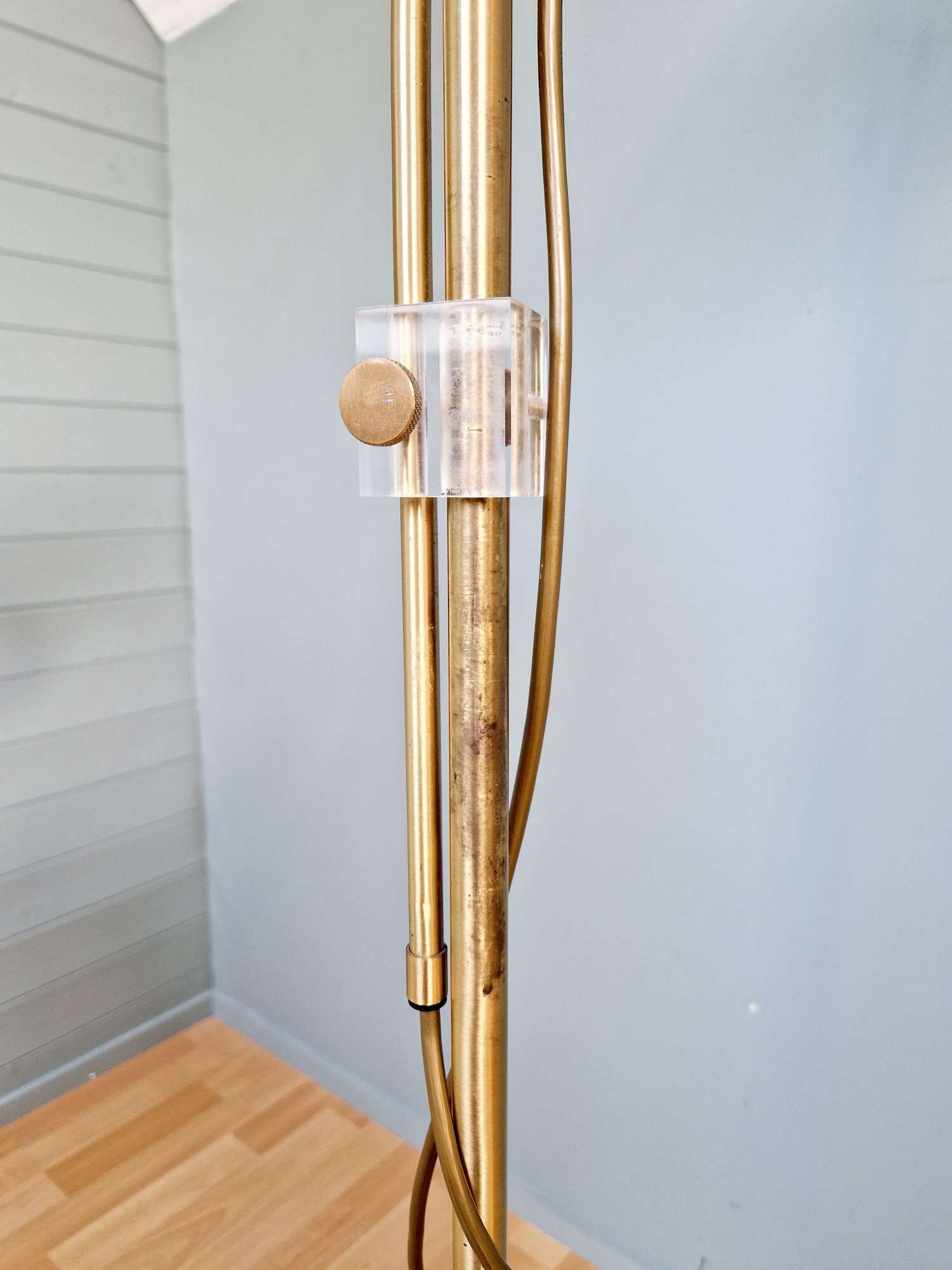 Brass eyeball floor lamp, by Gepo, 1960s-70s.