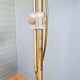 Brass eyeball floor lamp, by Gepo, 1960s-70s.