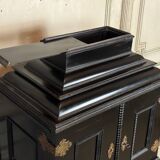 Cabinet in ebony and blackened wood, bone marquetry, 19th century