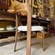 Beech chair with ecru boucle cotton "Rey" by Bruno Rey