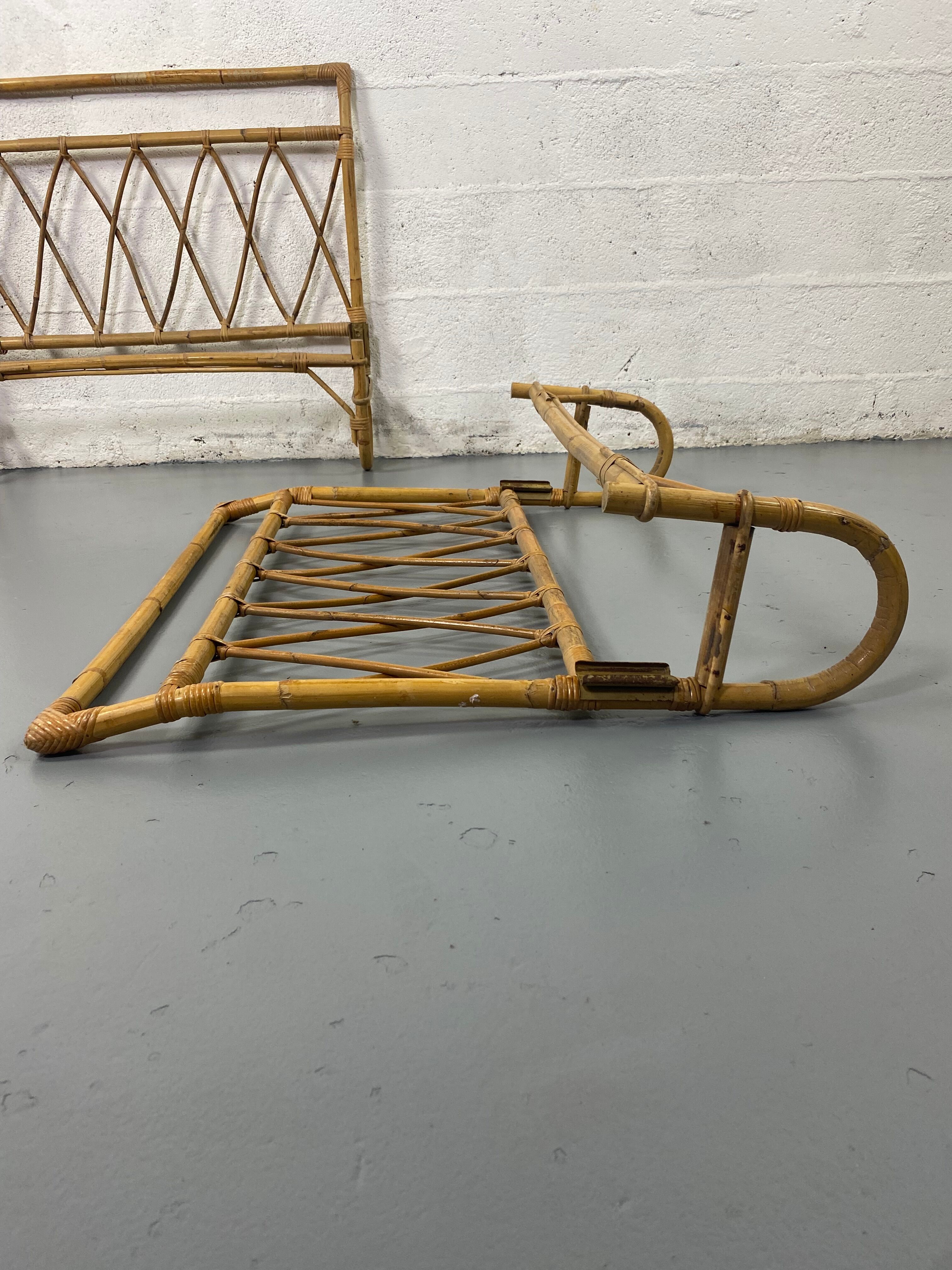 Rattan headboard and footboards