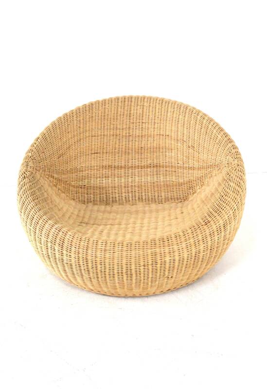 Set of 2 vintage Ikea wicker armchairs "donut"