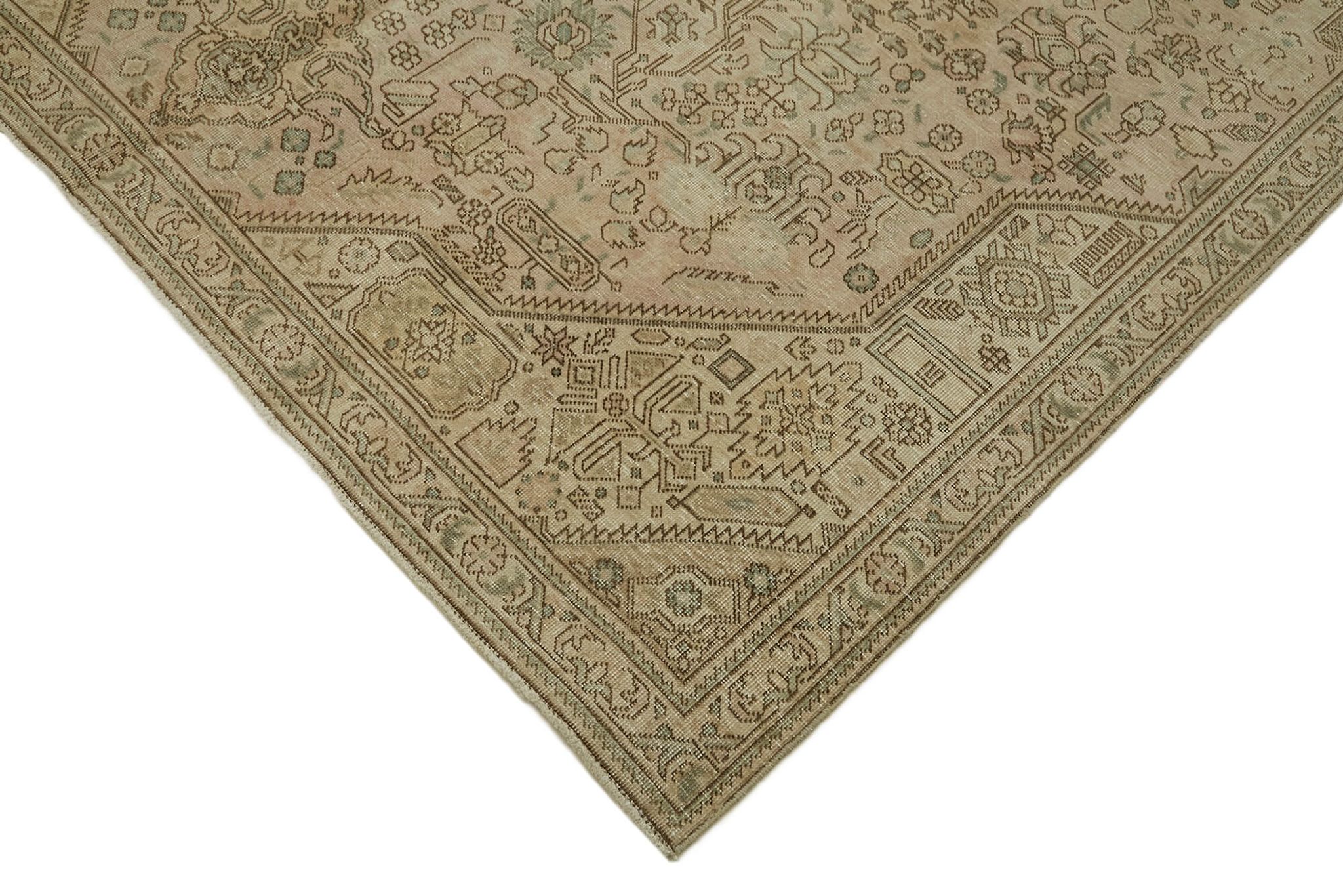 Hand-Knotted Persian One of a Kind 1970s 190 cm x 289 cm Beige Wool Carpet