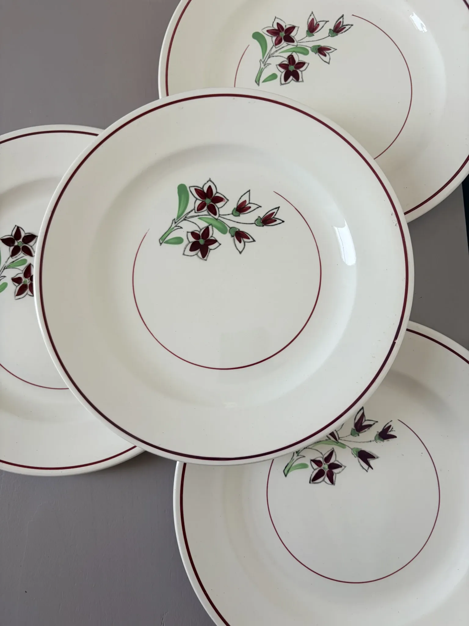 4 vintage flat plates from the Salins factory 210638