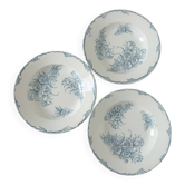 3 vintage deep plates in ironstone by L&G model Oeillets 220524