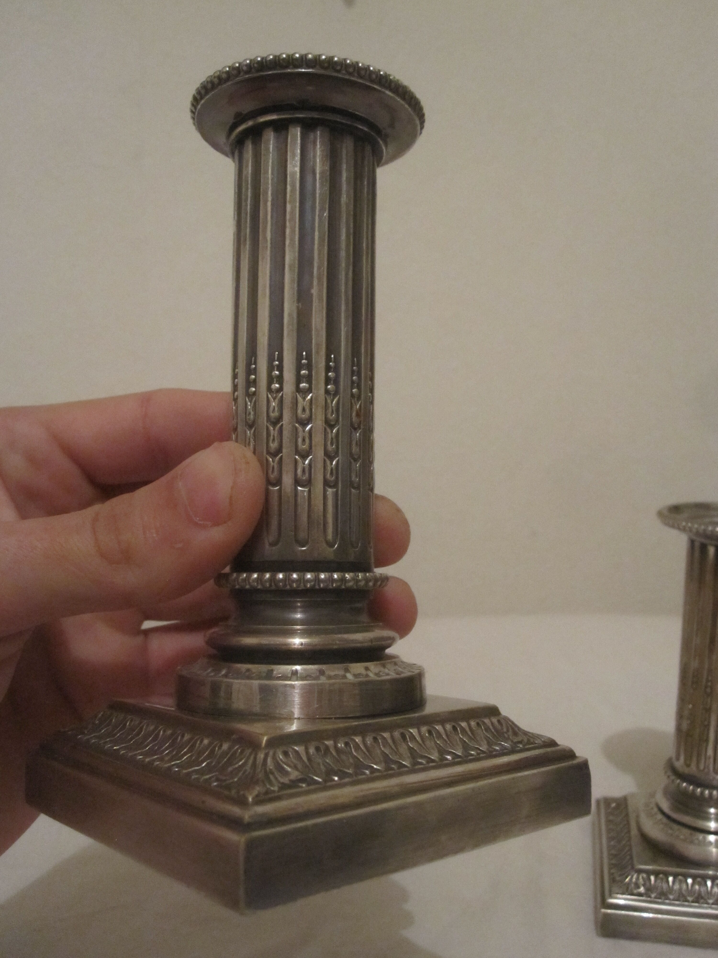 Pair of candlesticks Cailar Bailard silver metal