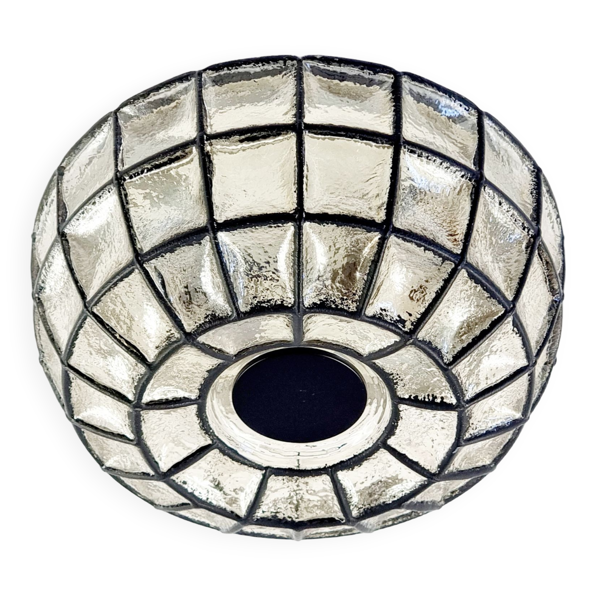 Mid-Century Glass Flush Mount from Limburg, Germany, 1960s