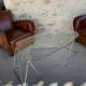 Table basse verre et acier