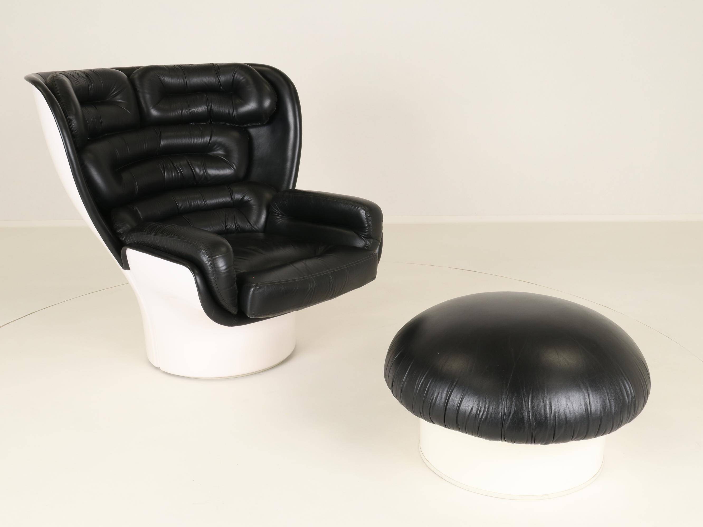 Elda Chair and Ottoman by Joe Colombo for Comfort, Italy, 1970s