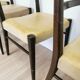 Lot de 4 chaises de salle à manger vintage en bois : similicuir beige, style rétro du milieu du siècle