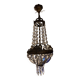 Bronze and crystal hot air balloon chandelier