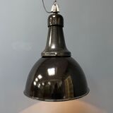Black enamel Bauhaus factory lamp from Industria Rotterdam
