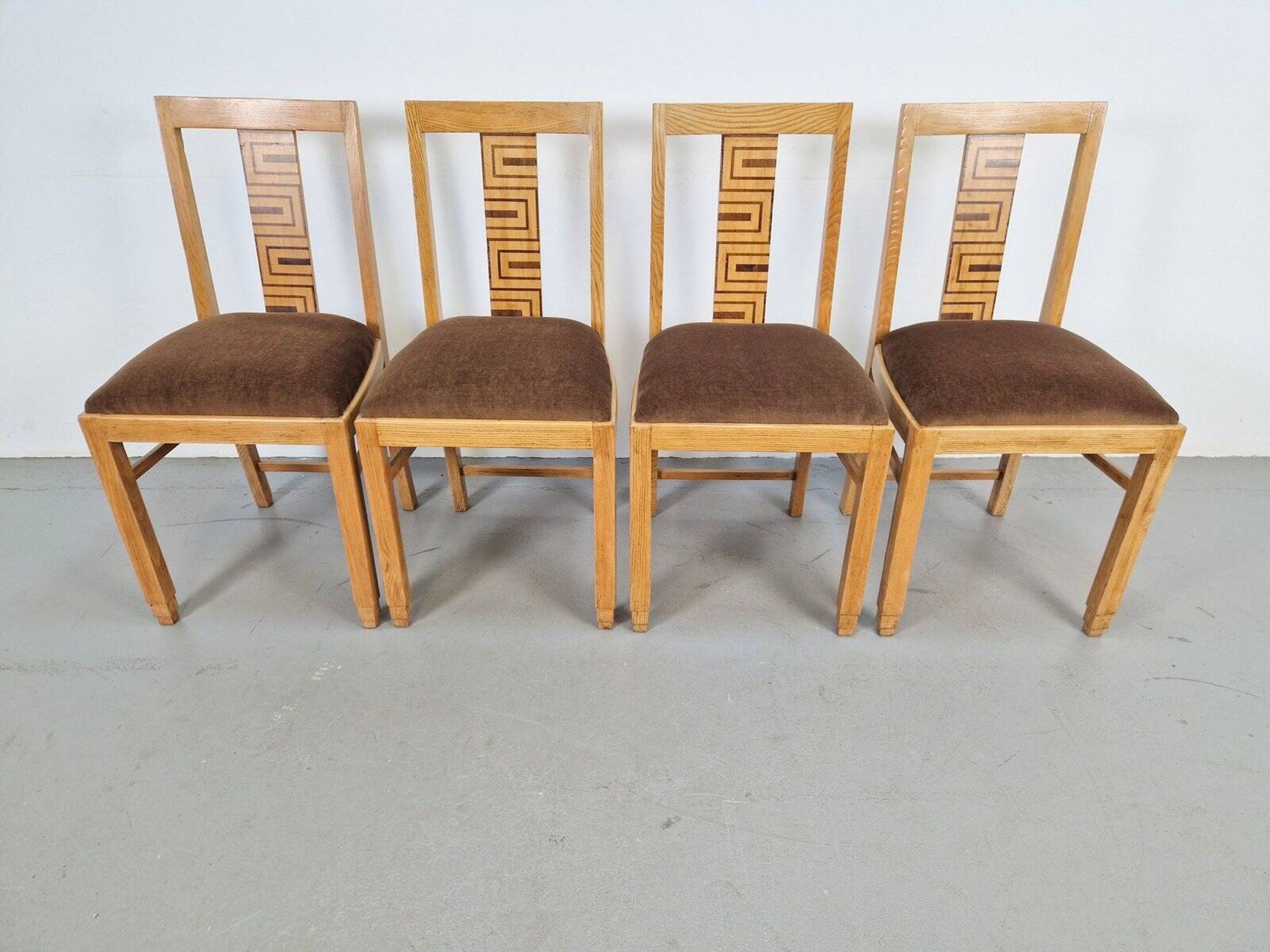 Chaises de salle à manger Arts et Métiers, années 1930, ensemble de 4