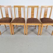 Chaises de salle à manger Arts et Métiers, années 1930, ensemble de 4