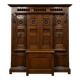 Important neo-Gothic entrance wardrobe in carved oak with chest.