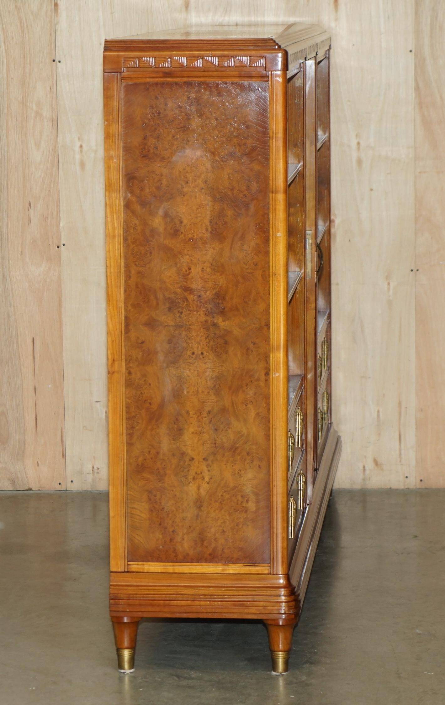 Art Nouveau library in burr walnut by Léon Jallot