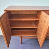 Scandinavian vintage teak highboard, Denmark 1960's