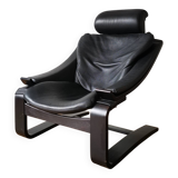 Kroken leather armchair, design Ake Fribytter, Nelo Mobelfabrik Sweden