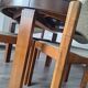 Table and its 6 vintage elm chairs, Scandinavian design furniture.