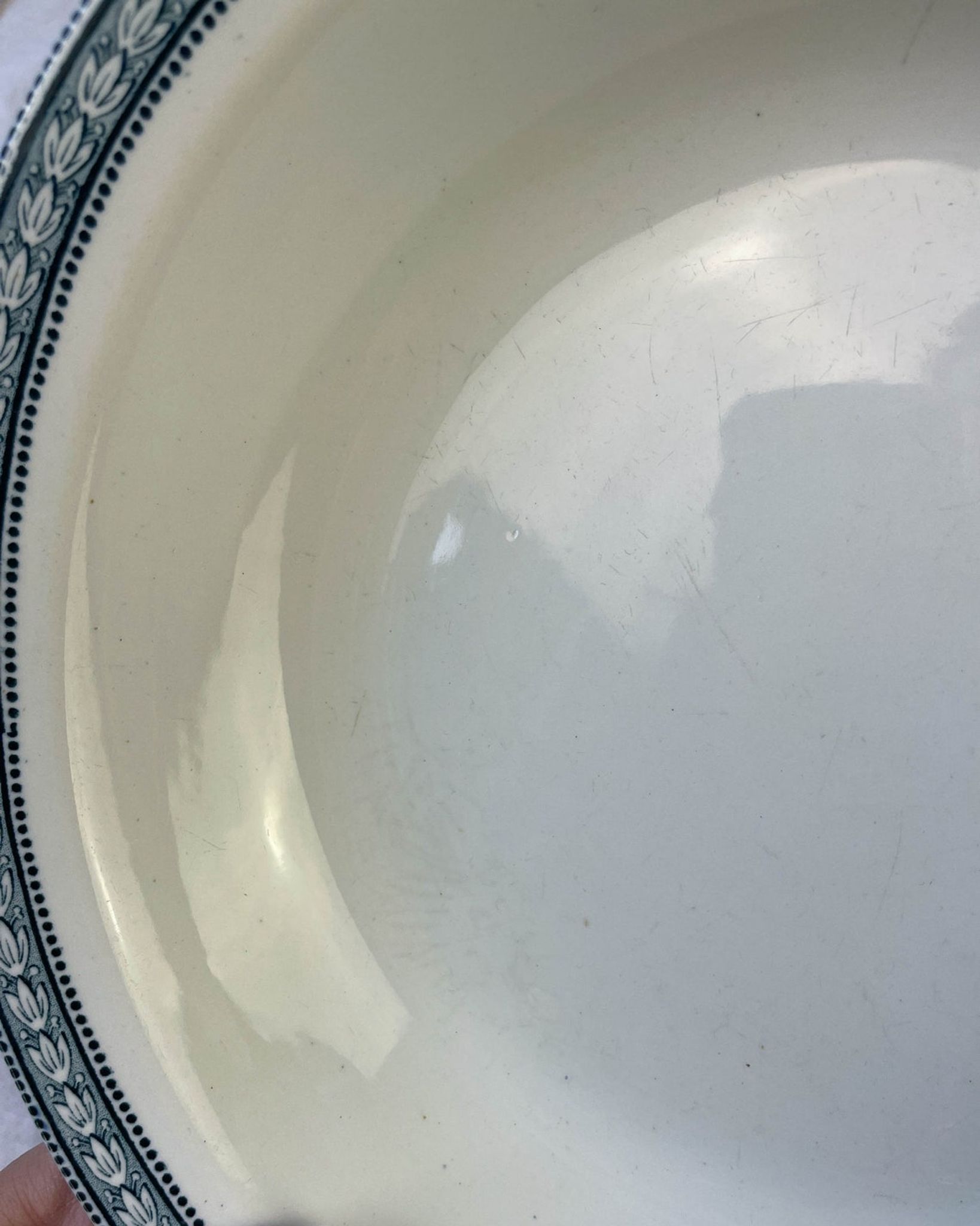 Vintage hollow dish Terre de fer St Amand & Hamage model Laurier made in France
