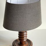 Vintage Charles Dudouyt Style Wooden Lamp