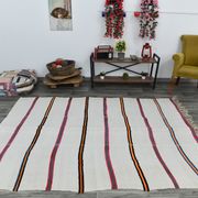 6x8 pinstriped turkish rug, 184x253cm