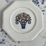 Longwy Service of 6 Octagonal Plates, 1927–1928, Art Deco, stamped