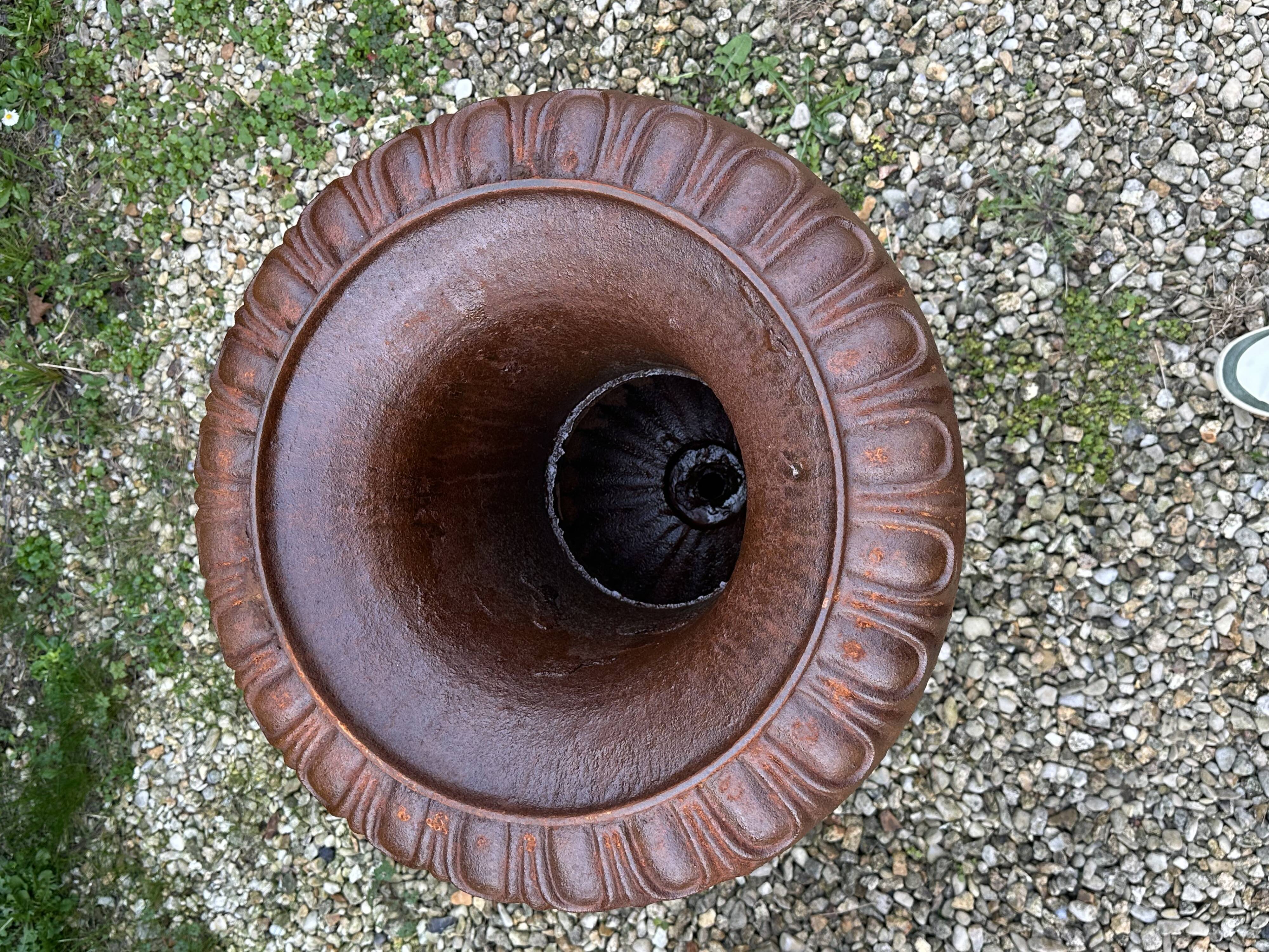 Médicis cast iron vases (the pair) Height 74 cm