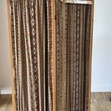 Screen in beech wood and vintage fabrics 1970s