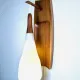 Floating Wall Lamp In Wood & Matt Opal Glass By Philips, The Netherlands, 1950S