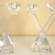 Pair of candlesticks, candelabra, crystal signed Villeroy & Boch, design and chic