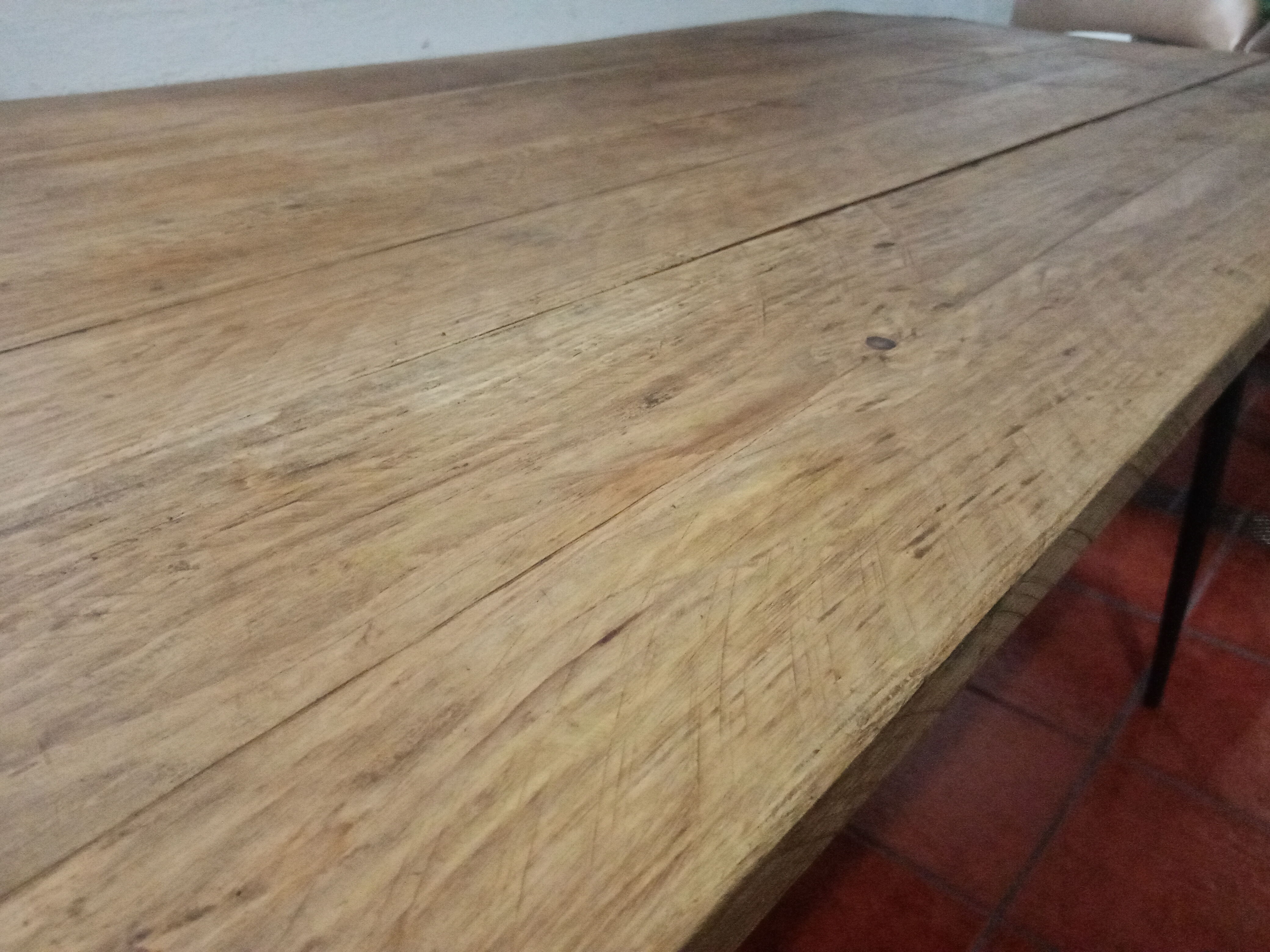 Table workshop footing vintage steel tray planks wood planks