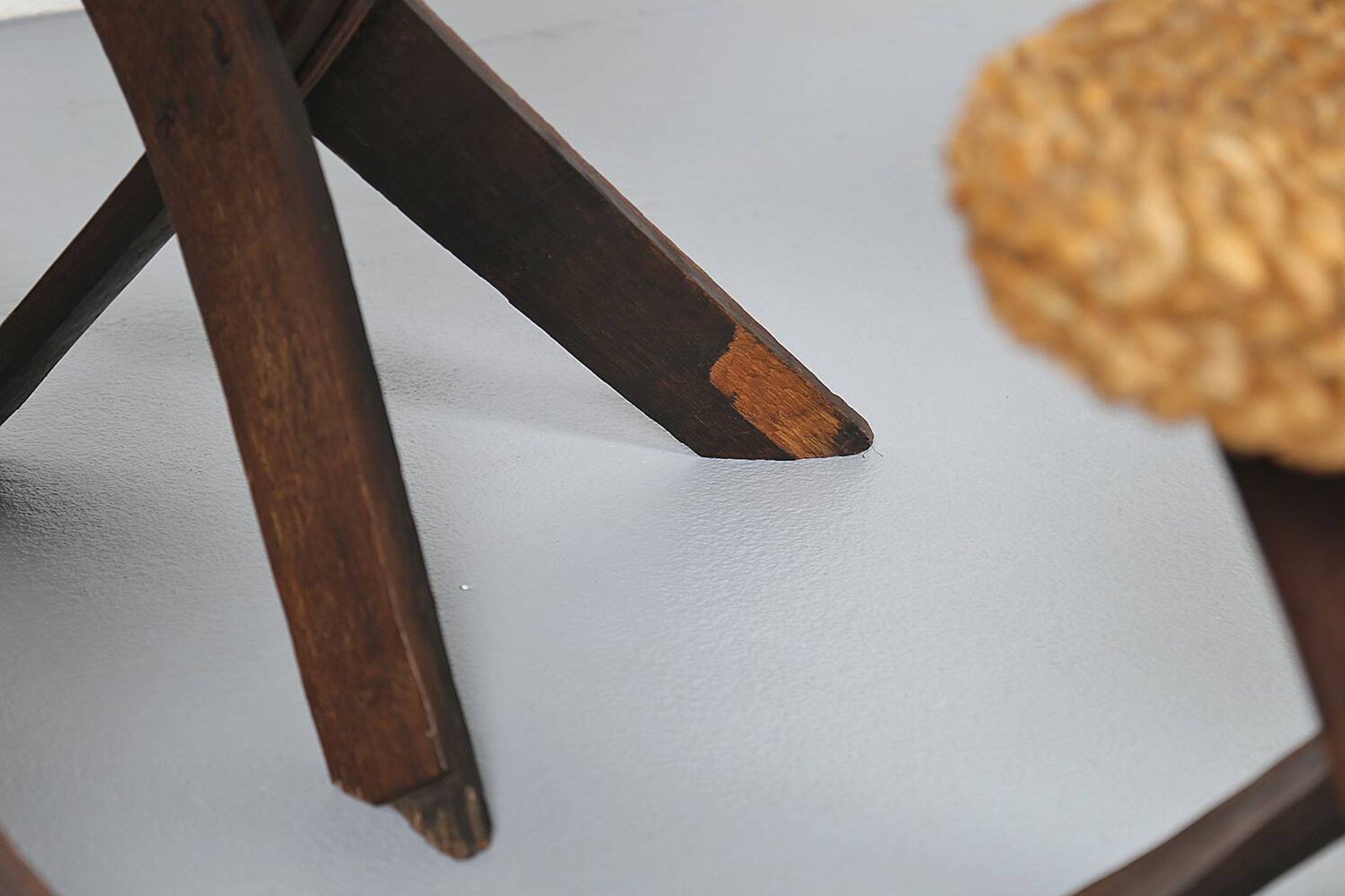 Original set of 4 tripod chairs by Frida Minet and Adrien Audoux, 1950s, France