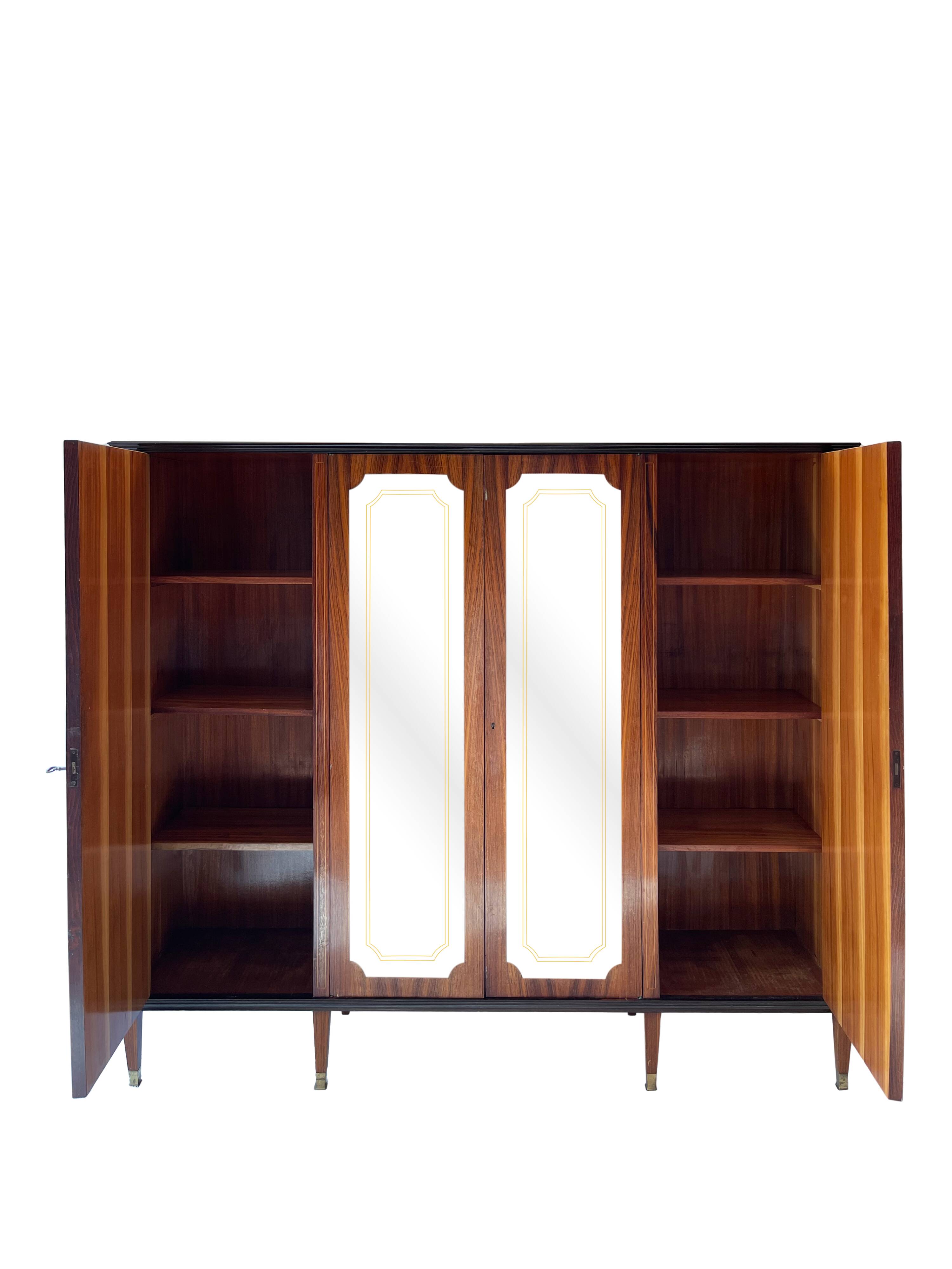 Armoire/bibliothèque en bois, années 1950/60