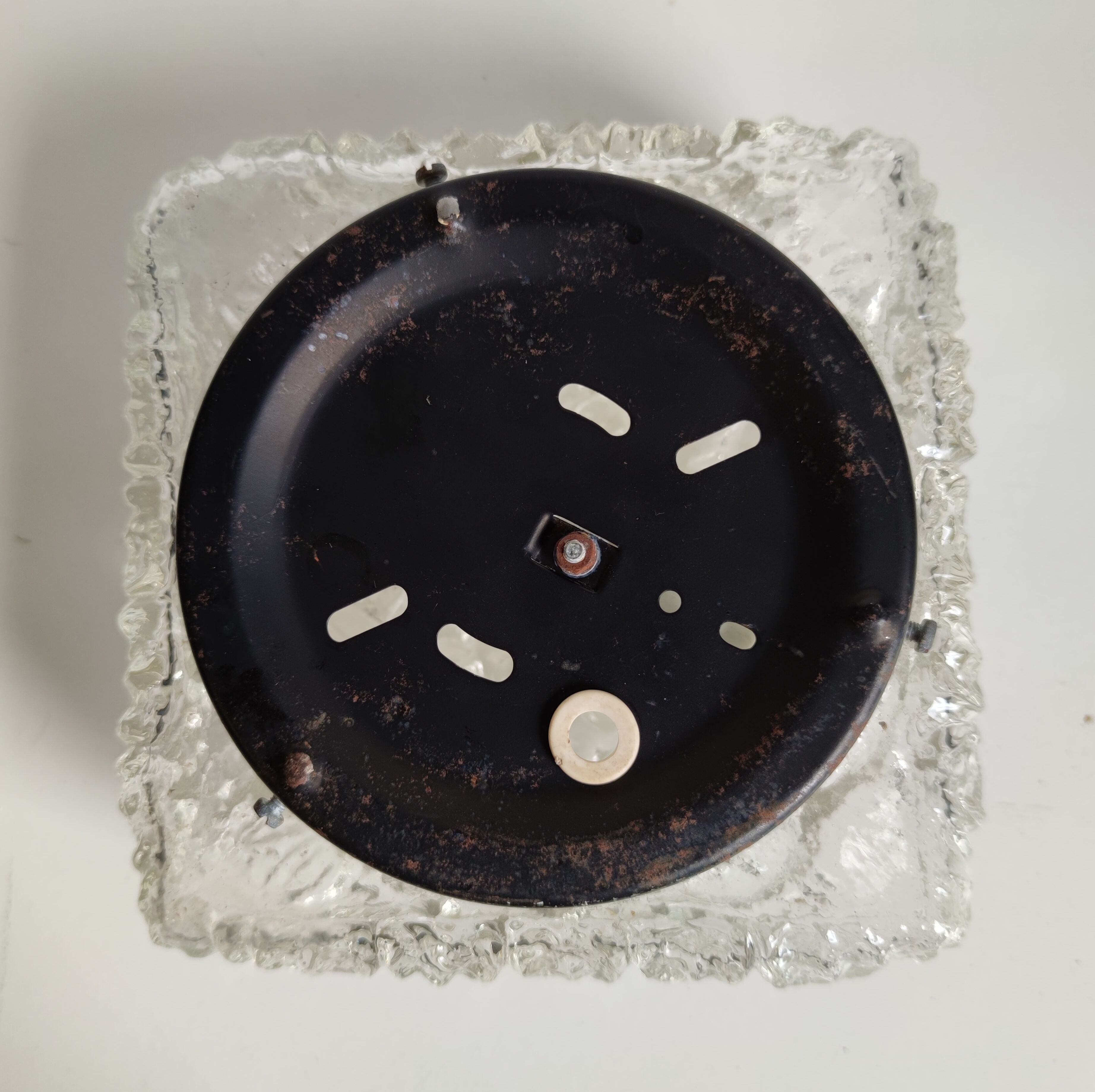 Flower-shaped glass ceiling lamp