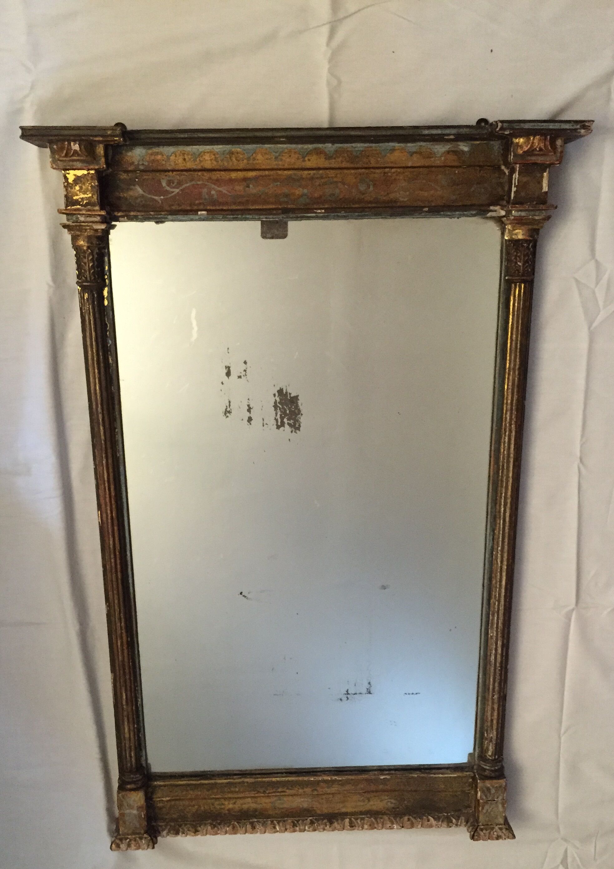Very old fireplace mirror 99 x 65 cm