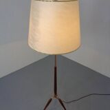Tripod Teak & Copper Floor Lamp from Fog & Mørup, 1960s